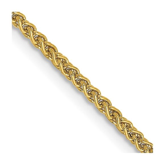 14k Yellow Gold 18 inch 1.55mm Semi-Solid Wheat with Lobster Clasp Chain